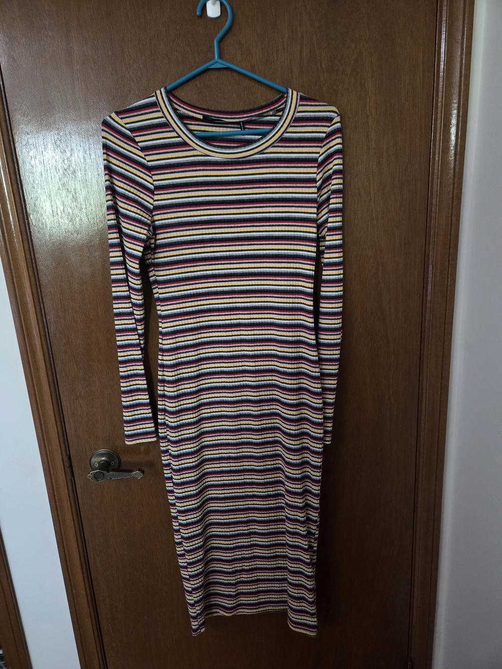 Potter's Pot Striped Long Sleeve Midi Dress